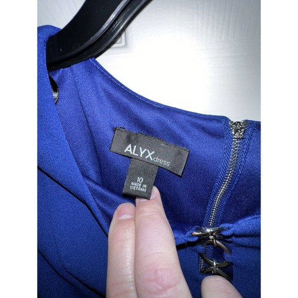 Alyx Dress Size 10 Knee Length Blue Short Sleeve Work Career Wear Elegant - Picture 4 of 5